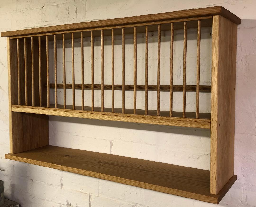 PINE / PAINTED/ OAK PLATE RACK - THE MICKLETON RACK